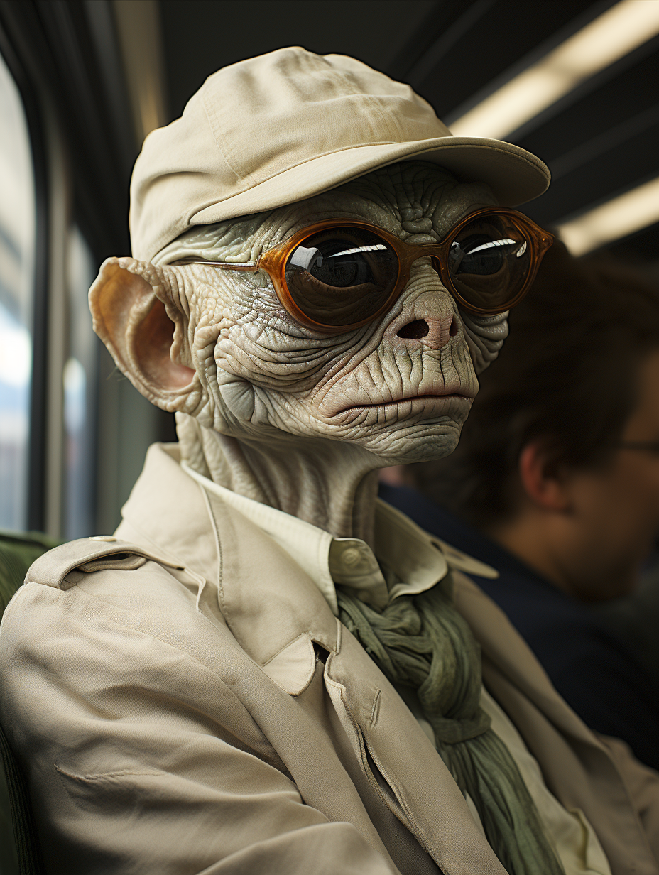 lucalagreca_alien_in_a_bus_by_Bert_Stern_wide_view_8k_cinematic_7898463e-3c76-4651-b256-e77dd6565a54